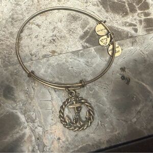Alex and Ani Gold-Tone Anchor Charm Expandable Bangle